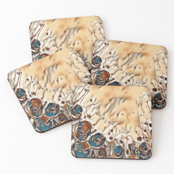 Poppy Garden 2 designed & created by (c) Janet Watson Art Coasters (Set of 4)