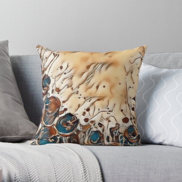 Poppy Garden 2 designed & created by (c) Janet Watson Art Throw Pillow