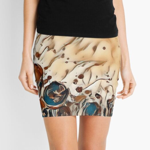 Poppy Garden 2 designed & created by (c) Janet Watson Art Mini Skirt