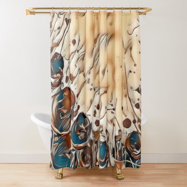 Poppy Garden 2 designed & created by (c) Janet Watson Art Shower Curtain