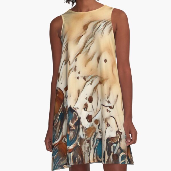 Poppy Garden 2 designed & created by (c) Janet Watson Art A-Line Dress