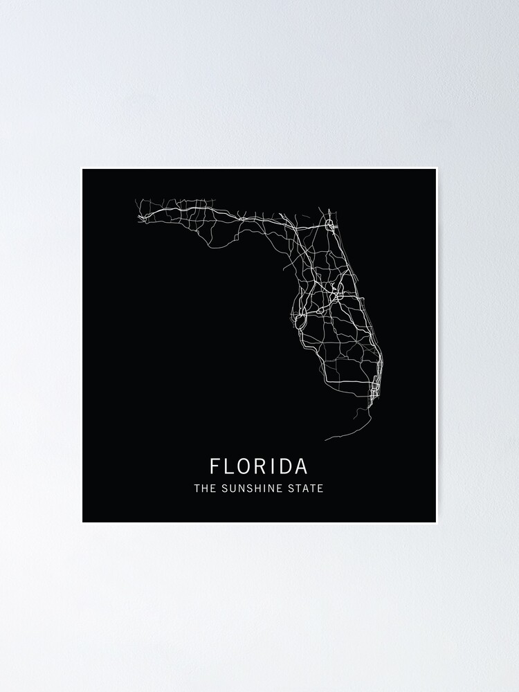 Florida State Road Map Poster By Clarkstpress Redbubble 8289