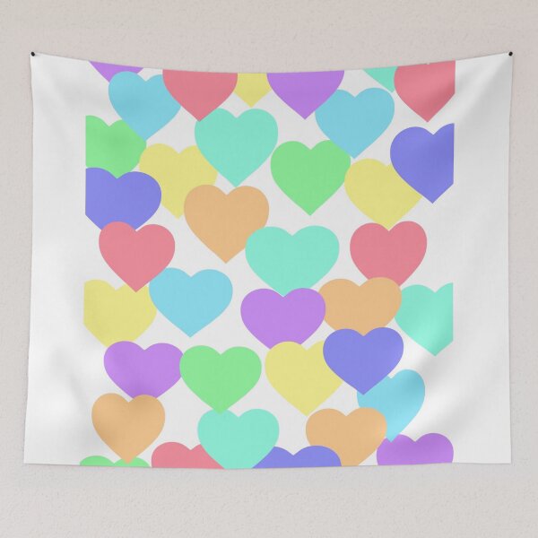 Item preview, pastel rainbow hearts designed and sold by KaylaH22.