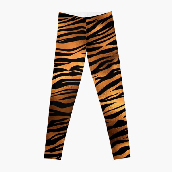 Orange Tiger Stripes Fur Animal Print  Leggings for Sale by ColorFlowArt