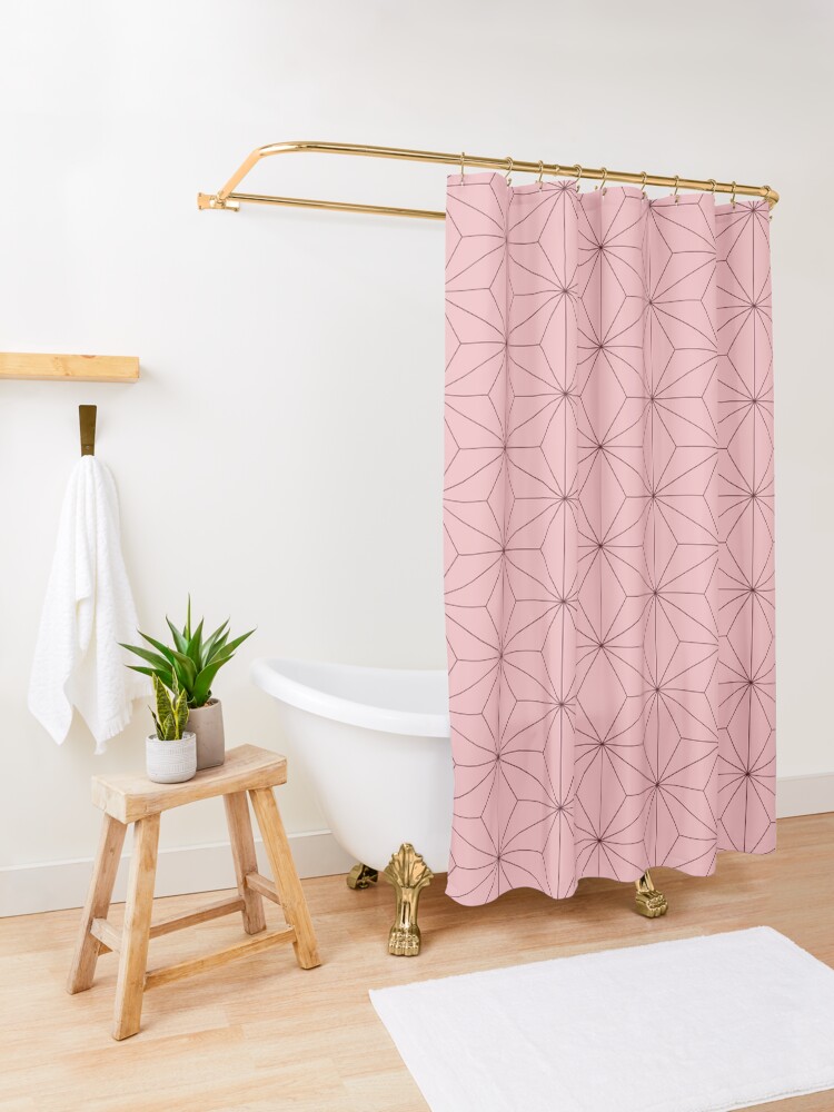 Alternate view of Nezuko Pattern Shower Curtain