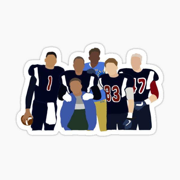 all american- jordan, spencer, asher, darnell, and jj Sticker
