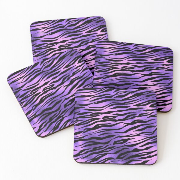 Item preview, Tiger Stripes Fur Metallic Animal Print Purple designed and sold by ColorFlowArt.