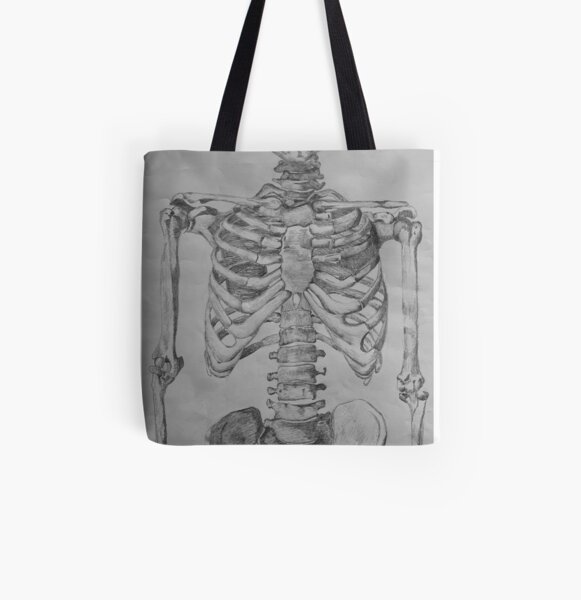 Skeleton Torso: Anterior View All Over Print Tote Bag