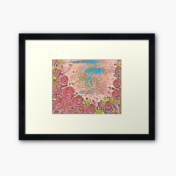 Poppy Garden 4 designed & created by (c) Janet Watson Art Framed Art Print