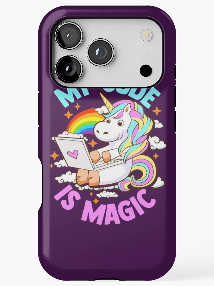 Thumbnail 1 of 4, iPhone Case, Cute Unicorn Coder Code Programmer Computer Science designed and sold by frittata.