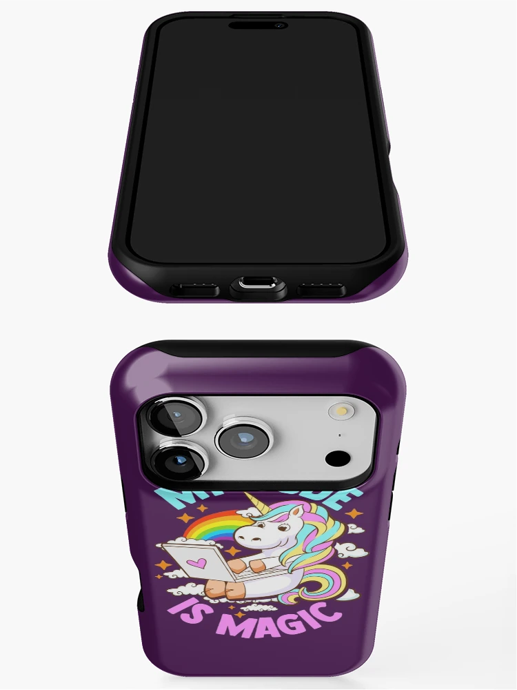Thumbnail 3 of 4, iPhone Case, Cute Unicorn Coder Code Programmer Computer Science designed and sold by frittata.