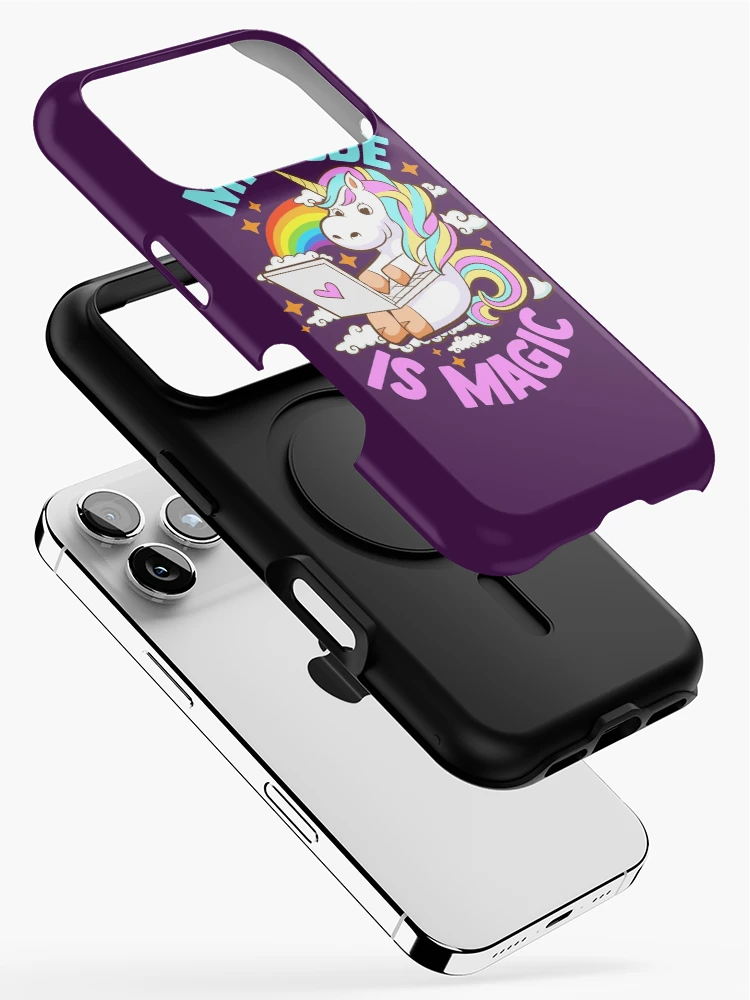 Thumbnail 2 of 4, iPhone Case, Cute Unicorn Coder Code Programmer Computer Science designed and sold by frittata.