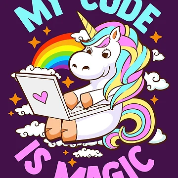 Artwork thumbnail, Cute Unicorn Coder Code Programmer Computer Science by frittata