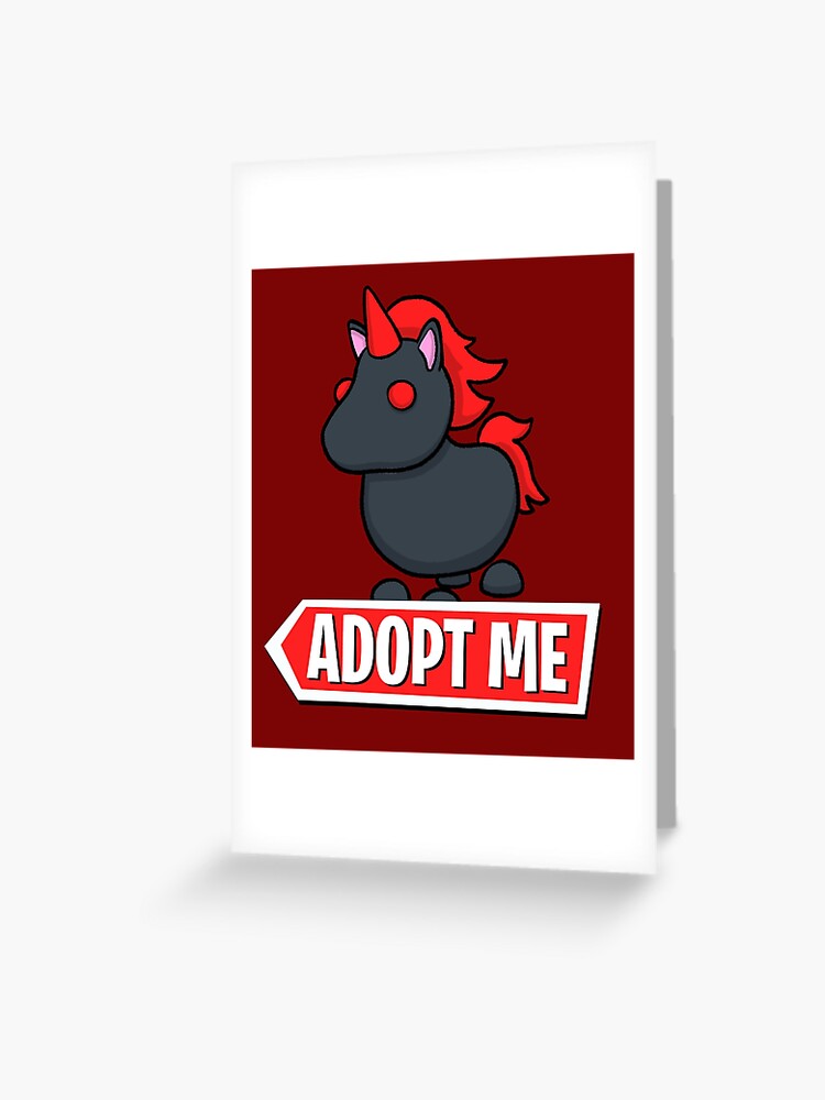 Adopt Me Evil Unicorn Greeting Card By Pickledjo Redbubble - evil unicorn adopt me roblox