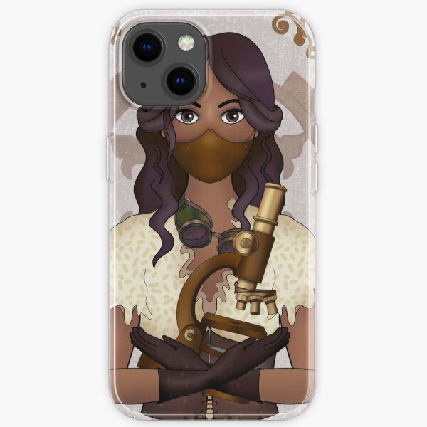 Microbiologist with Mask (SteamPunk Art) iPhone Soft Case
