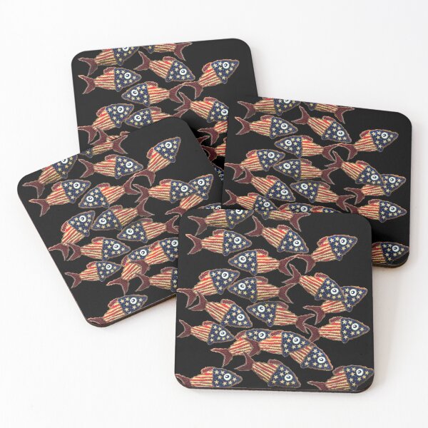 Item preview, USA star stripe fish school designed and sold by granprints.