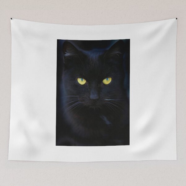Item preview, Portrait of black cat with yellow eyes designed and sold by olena2552.