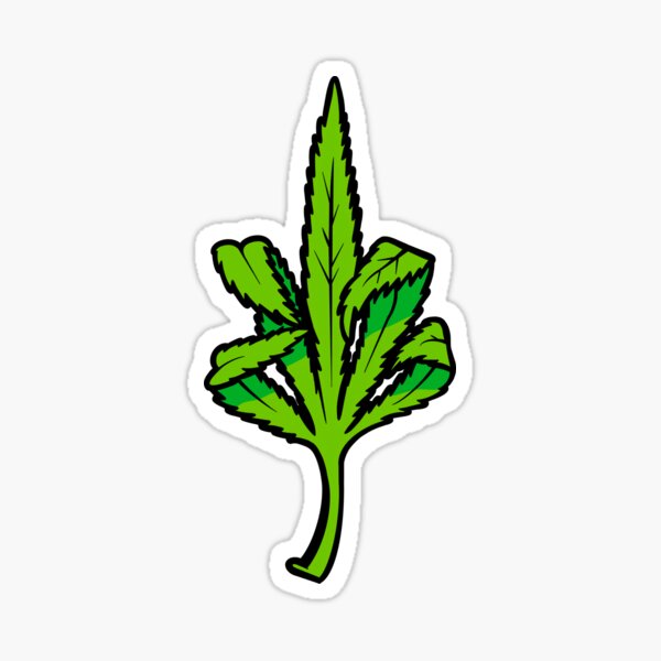 Item preview, weed middle finger designed and sold by AttitudeGraphic.