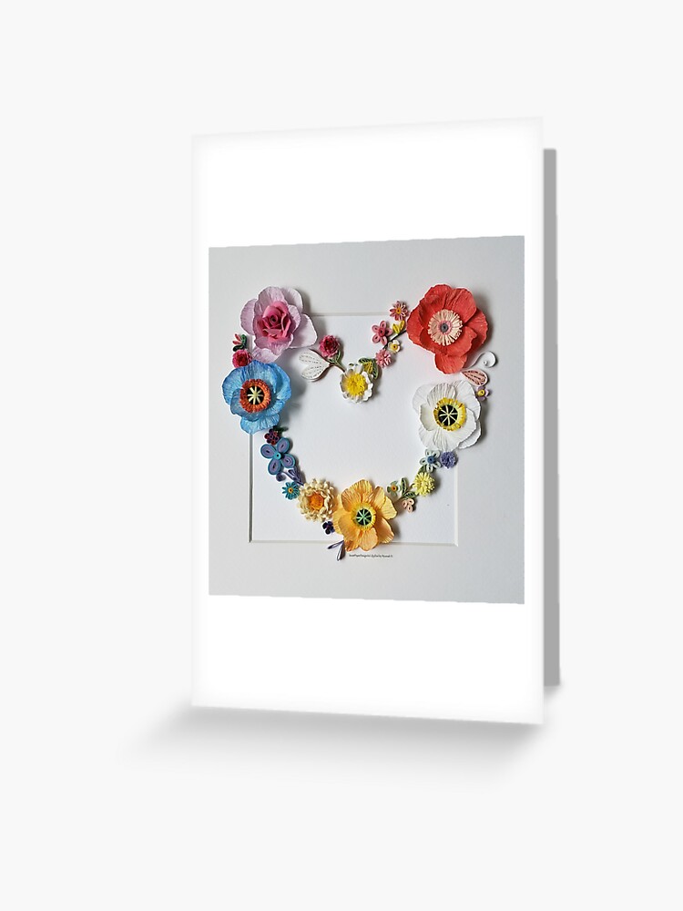 Papierquilling Art Hochzeit Geschenk Zum Ersten Jahrestag Tochter Und Sohn Geschenk Blumenherz Grusskarte Von Solsolyi Redbubble