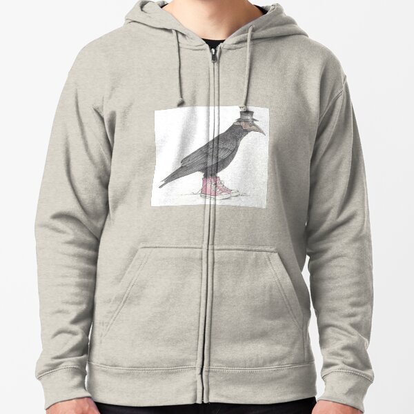 Plague bird in pink high tops Zipped Hoodie