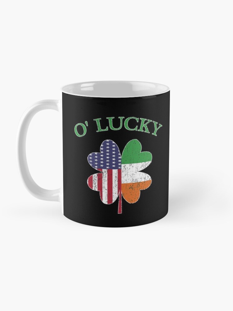 Thumbnail 3 of 6, Coffee Mug, Lucky Irish American Flag Shamrock Clover Ireland. designed and sold by maxxexchange.