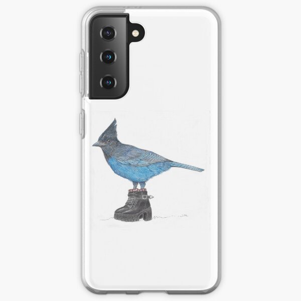 blue jay in punk boots Samsung Galaxy Soft Case
