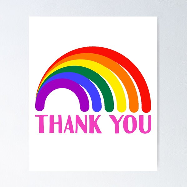Thank You in Rainbow Colored Pencil Poster for Sale by JulzArts