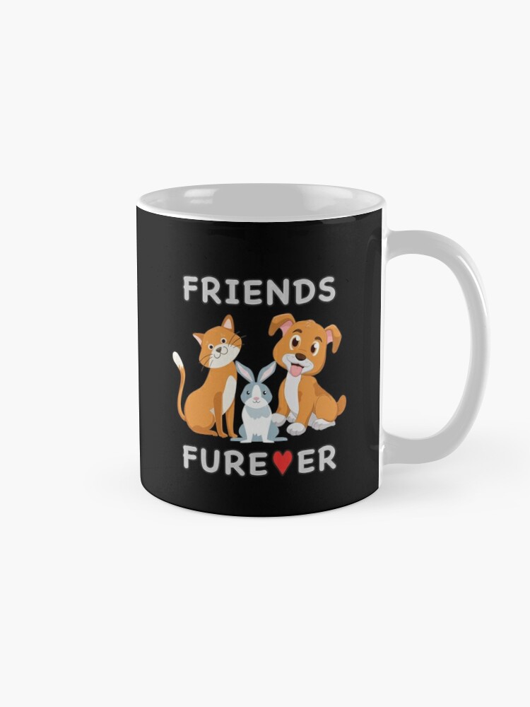 Alternate view of Friends Forever BFF Dog Cat Bunny Rabbit Kids Gift. Coffee Mug