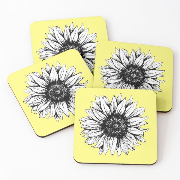 Item preview, Black and White Sunflower (yellow background) designed and sold by LiciaMarie.