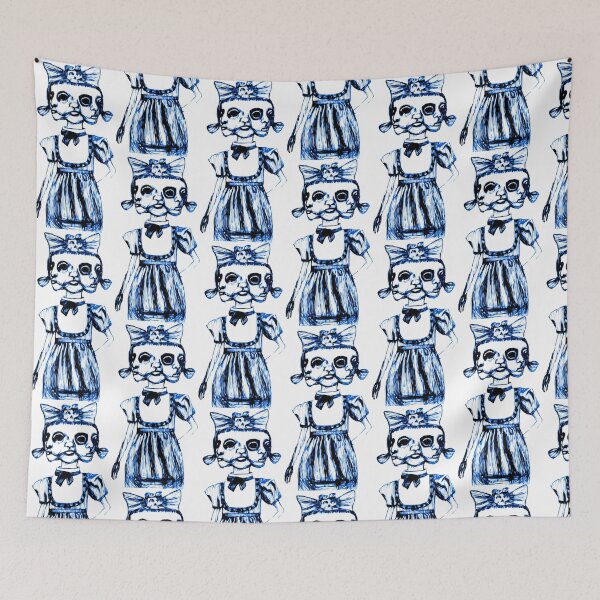 Item preview, don't stare too long - blue ink drawing by minxi designed and sold by Kari Sutyla.