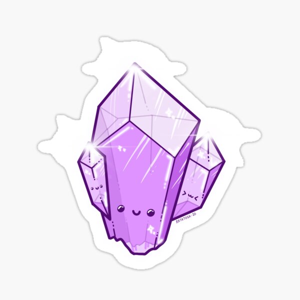 Cute amethyst crystal Sticker
