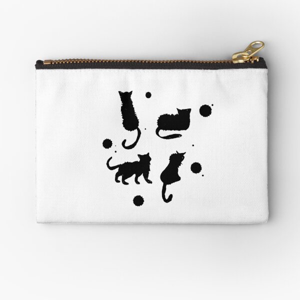 Black ink cats Zipper Pouch