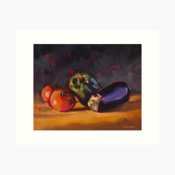 Pepper Tomatoes & Eggplant Art Print
