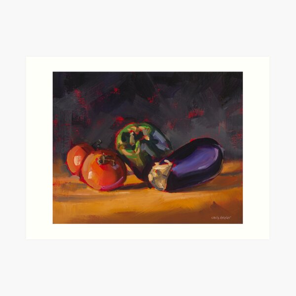 Pepper Tomatoes & Eggplant Art Print
