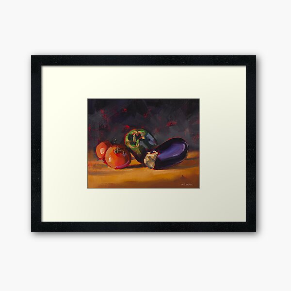 Pepper Tomatoes & Eggplant Framed Art Print