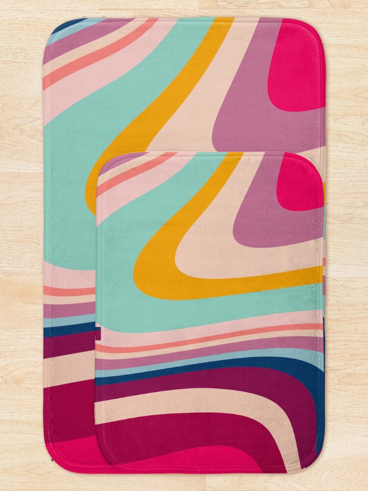 Alternate view of Retro Colorful Trippy Abstract Bath Mat