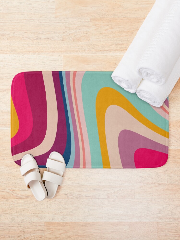 Alternate view of Retro Colorful Trippy Abstract Bath Mat