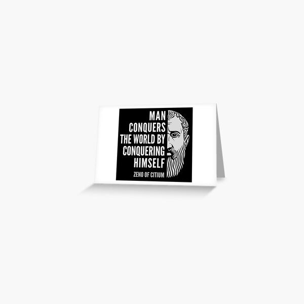 Item preview, Zeno of Citium Inspirational Stoicism Quote: Man Conquers the World designed and sold by Elvin Dantes.