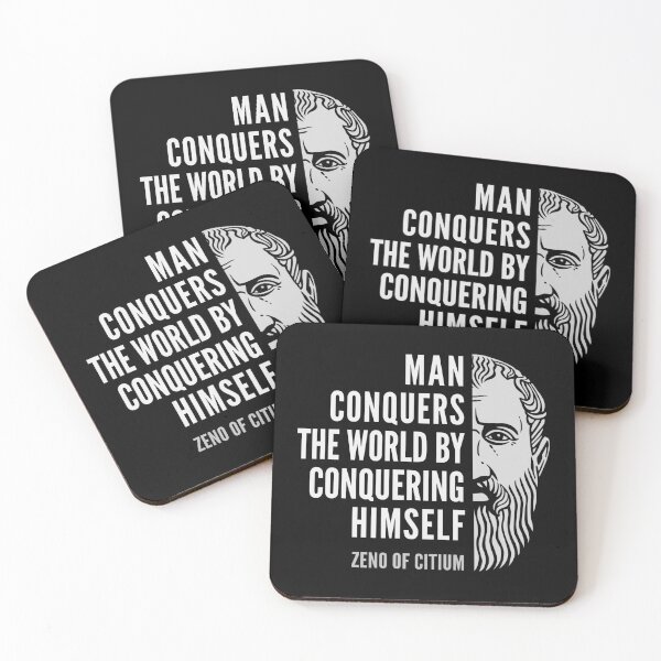 Item preview, Zeno of Citium Inspirational Stoicism Quote: Man Conquers the World designed and sold by Elvin Dantes.