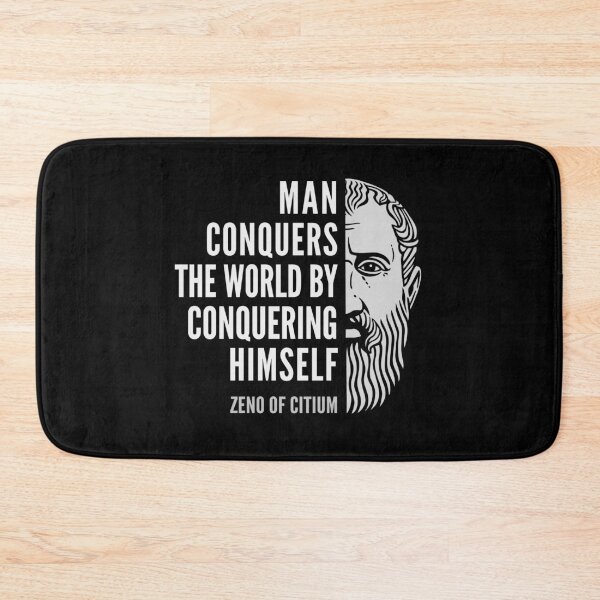 Item preview, Zeno of Citium Inspirational Stoicism Quote: Man Conquers the World designed and sold by Elvin Dantes.