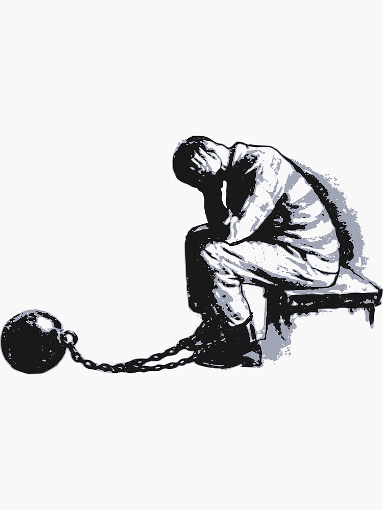 "Ball and Chain" Sticker by Reethes Redbubble