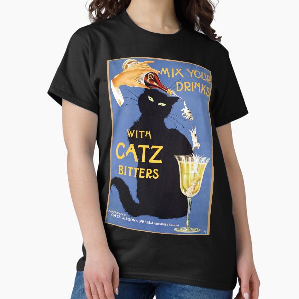 Item preview, Whimsical vintage liquor  black cat ad for bitters designed and sold by Glimmersmith.