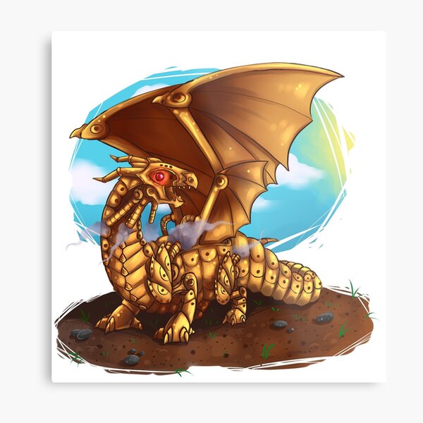 Raspberry Dragon Metal Print