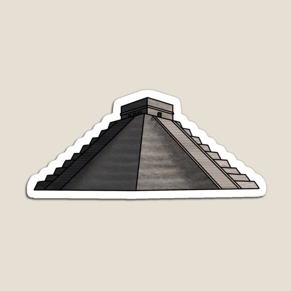 Chichén Itzá in Mexico: 7 Wonders of the World Travel Illustrations Magnet