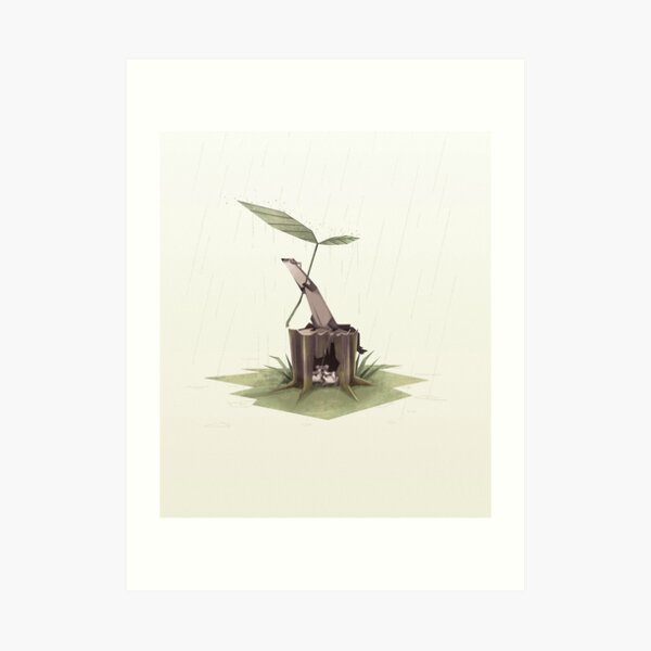 Ferrets in the rain Art Print