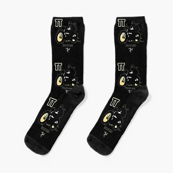 Isle Of Man TT Races Retro Biker Manx Flag 3 Legs Of Man Vintage Style Retro Print Socks