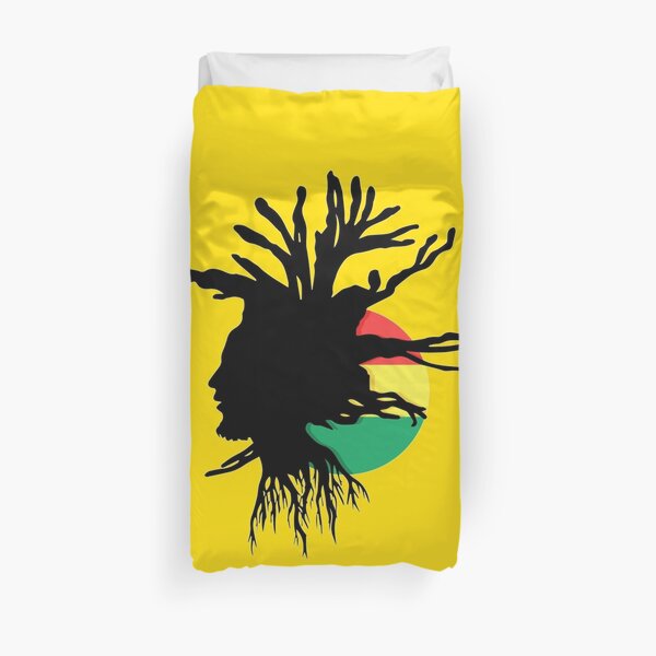 Rasta Dreads Ethiopian Flag Reggae Roots Rastafarian Jamaica Duvet Cover