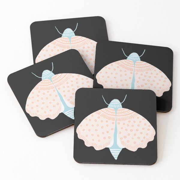 Item preview, Blush and blue moth designed and sold by Ilze Lucero.