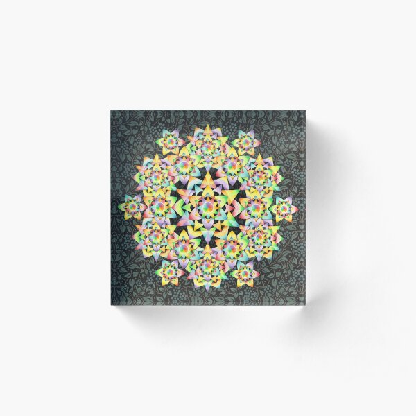 Rainbow Filigree Acrylic Block