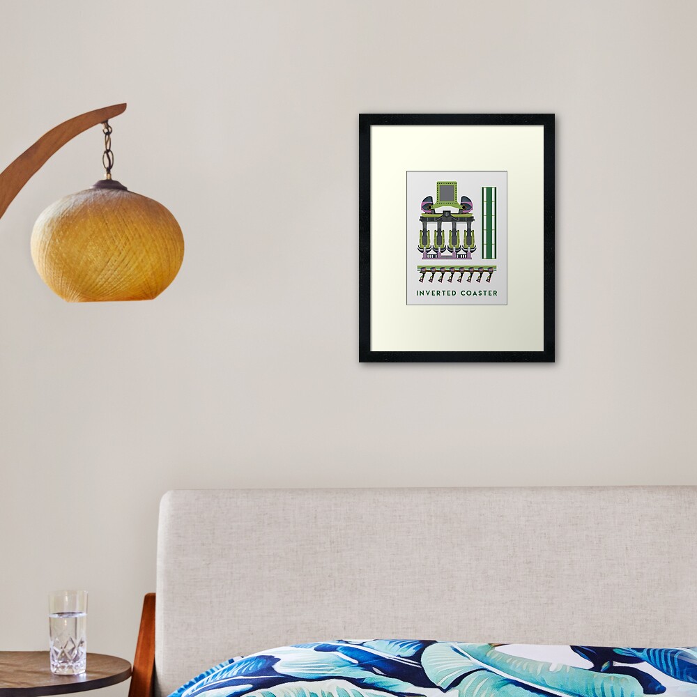 B&M Inverted Coaster Design - Raptor at Cedar Point Framed Art Print